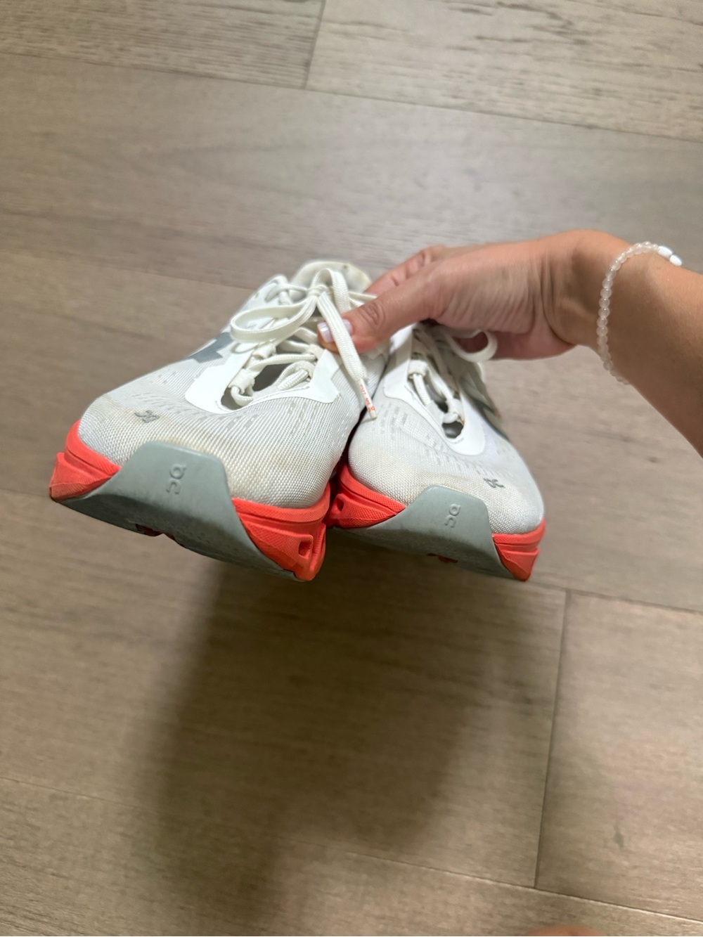 On Cloudmonster Women’s 8.5 White Orange Running Shoes - Picture 6 of 10